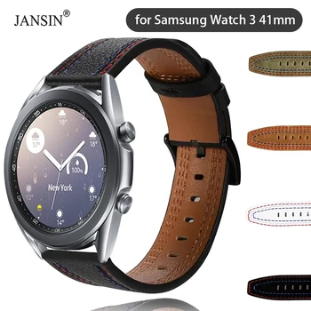 Pulseira de Couro genuíno Para Samsung Galaxy Watch 3 41 milímetros Pulseira Bracelete Para o Samsung Assistir 42mm Pulseira de Substituições Acessórios
