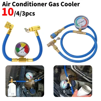 R134A Condicionador de Ar do Resfriador de Gás de Recarga de Mangueira de Medição de Pressão com Manômetro de Ar Refrigerante Condicionado Para Veículos Automóveis Accessorie