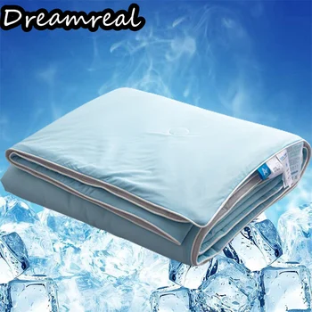 Refrigeração Cobertor Quente Dorminhoco Sliky Condição do Ar Consolador Leve Colcha de Verão com o Dobro do Lado Frio e Refrigeração Tecido