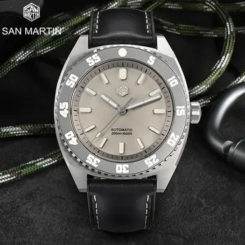 San Martin 43mm Titânio Grau 5 de Luxo Homens Relógio de mergulho Safira Esportes Gaivota ST2100 Relógio Mecânico Automático 20Bar Luminosa