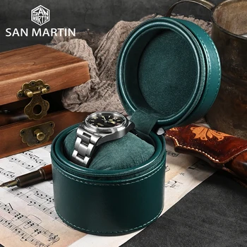 San Martin, Caixa de Relógio de Couro High-end Portátil Relógio de Caixa de Viagem Pequena Caixa de Armazenamento de Caixa de Presente de Exibição Pacote de Caixas de