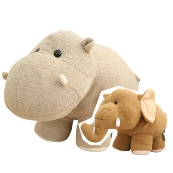 Simulado De Elefante, Hipopótamo Cartoon Huggable Brinquedos De Pelúcia Macia Animal De Pelúcia Boneca De Decoração De Casa De Bebê, Crianças De Aniversário, Presente De Natal Da Boneca