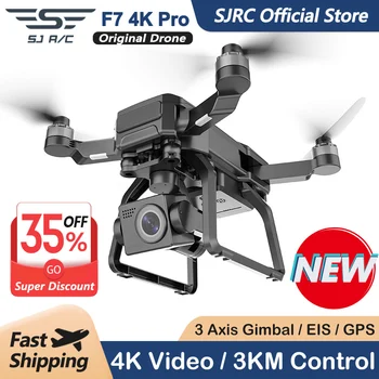 SJRC F7 4K PRO Câmara Drone GPS HD 5G wi-Fi FPV 3KM 3 Eixo Cardan EIS Profissional Escova Quadcopter Com Cam RC Dobrável Dron