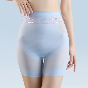 Ultra Thin Ice Seda Segurança Shorts Mulheres De Cintura Alta Shaping Calcinha Sem Costura Emagrecimento Cueca Barriga Calças De Shaper Do Corpo