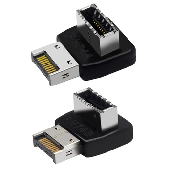 USB 3.1 Tipo E 90 Graus Conversor USB Frontal C Cabeçalho Placa Frontal do TIPO C, Tomada para PC placa-Mãe Conector Interno