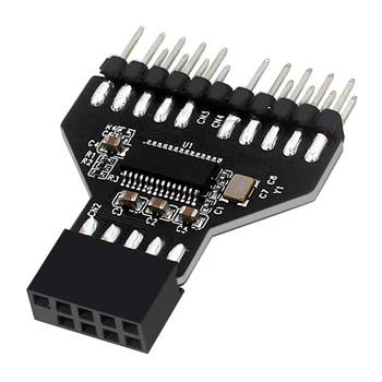 USB2.0 9Pin para USB3.0 19Pin ao Painel Frontal Conector de placa-Mãe de um Adaptador de Cabo
