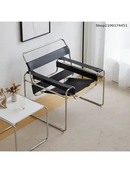 Vasily cadeira ins designer sofá cadeira cadeira reclinável sela de couro designer sala de recepção da foto cadeira