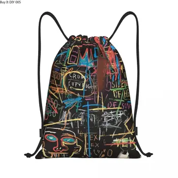 Vectorised Famoso De Nova Iorque De Arte De Rua Cordão Mochila Leve Sacos De Jean Michel Basquiats Ginásio De Esportes Sackpack Sacos