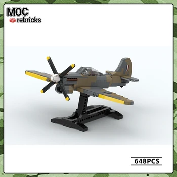 WW2 Militar Fighter grã-Bretanha Aeronave MOC Bloco de Construção DIY Modelo de Coleta de Especialistas de Alta Dificuldade de Tijolos de Brinquedo de Presente de Natal