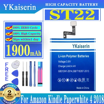 YKaiserin Bateria ST22 ST 22 Para o Amazon Kindle Paperwhite 4 Paperwhite4 2018 58-000246 58-000271 Bateria do Telefone 1900mAh + Ferramentas
